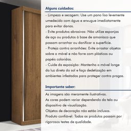 Guarda-roupa Solteiro 2 Porta de Correr 2 Gavetas Nala Espresso Móveis - 10