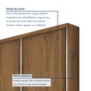 Ver imagem 3 de Guarda-roupa Solteiro 2 Porta de Correr 2 Gavetas Nala Espresso Móveis