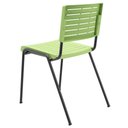 Ver imagem 6 de Kit 02 Cadeiras Empilhável Fixa Escritório Multiuso Base Preta Kimi P03 Verde Claro - Lyam Decor