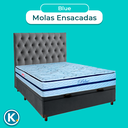 Ver imagem 4 de Conjunto Cama Box Bau Blindado Casal + Colchão Molas Ensacadas Blue Paropas + Cabeceira