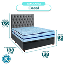 Ver imagem 3 de Conjunto Cama Box Bau Blindado Casal + Colchão Molas Ensacadas Blue Paropas + Cabeceira