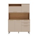 Ver imagem 4 de Armário Kit Cozinha Compacto 5 Portas 2 Gavetas com Nicho - Luciane 352:Cinammon