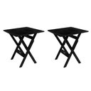 Ver imagem 1 de Mesa Dobrável 70x70 Kit 2 Unidades Pinus Madeira Tratada Preto
