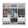 Guarda Roupa Casal Premium Pearl 205,9cm 3 Portas 4 Gavetas Espresso Móveis Branco - 10