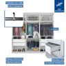 Guarda Roupa Casal Premium Pearl 205,9cm 3 Portas 4 Gavetas Espresso Móveis Branco - 4