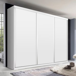 Guarda Roupa Casal Premium Pearl 205,9cm 3 Portas 4 Gavetas Espresso Móveis Branco
