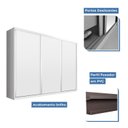 Ver imagem 3 de Guarda Roupa Casal Premium Pearl 205,9cm 3 Portas 4 Gavetas Espresso Móveis Branco