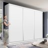 Guarda Roupa Casal Premium Pearl 205,9cm 3 Portas 4 Gavetas Espresso Móveis Branco - 8