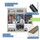 Ver imagem 5 de Guarda Roupa Casal Premium Pearl 205,9cm 3 Portas 4 Gavetas Espresso Móveis Branco