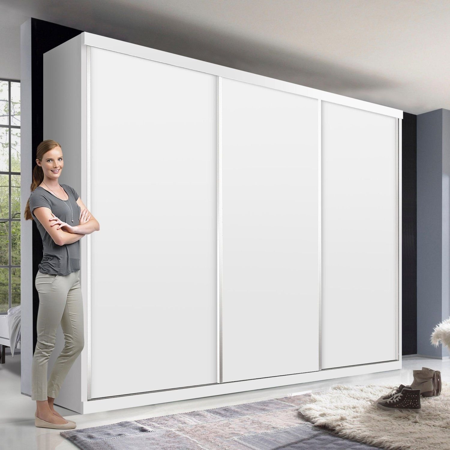 Guarda Roupa Casal Premium Pearl 205,9cm 3 Portas 4 Gavetas