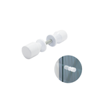 Ver imagem 1 de Puxador Duplo para Box Zamac Branco Brilhante 16mm 10 Peças