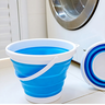 Balde Retrátil 5 Litros Flexível Dobrável Silicone Com Alça:Azul - 4