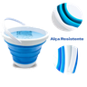 Balde Retrátil 5 Litros Flexível Dobrável Silicone Com Alça:Azul - 5