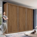 Ver mais imagens de Guarda Roupa Casal Premium Pearl 205,9cm 3 Portas 4 Gavetas Yescasa Marrom/Freijó