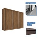 Ver imagem 3 de Guarda Roupa Casal Premium Pearl 205,9cm 3 Portas 4 Gavetas Yescasa Marrom/Freijó