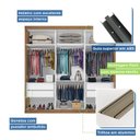 Ver imagem 5 de Guarda Roupa Casal Premium Pearl 205,9cm 3 Portas 4 Gavetas Yescasa Marrom/Freijó