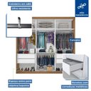 Ver imagem 4 de Guarda Roupa Casal Premium Pearl 205,9cm 3 Portas 4 Gavetas Yescasa Marrom/Freijó