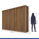 Ver imagem 6 de Guarda Roupa Casal Premium Pearl 205,9cm 3 Portas 4 Gavetas Yescasa Marrom/Freijó