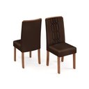 Ver imagem 3 de Sala de Jantar Completa Dulce Tampo Madeirado C- Vidro Reto 180x90cm e 6 Cadeiras Zoe Freijo-off