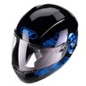Capacete De Moto Fly F9 Dj Skull 58 Preto Azul - 2