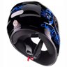 Capacete De Moto Fly F9 Dj Skull 58 Preto Azul - 3