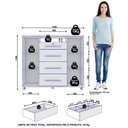 Ver imagem 3 de Cômoda Sapateira Versátil 2 Portas 4 Gavetas Marrom/Cinamomo