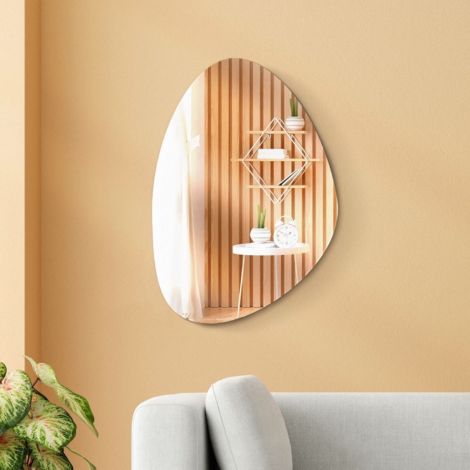 Espelho Decorativo Orgânico 80cmx60cm E02,moderno Luxo Sala Quarto Banheiro