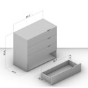 Ver imagem 3 de Cômoda Organizadora 90cm com 4 Gavetas 240823 Linha Porto Politorno