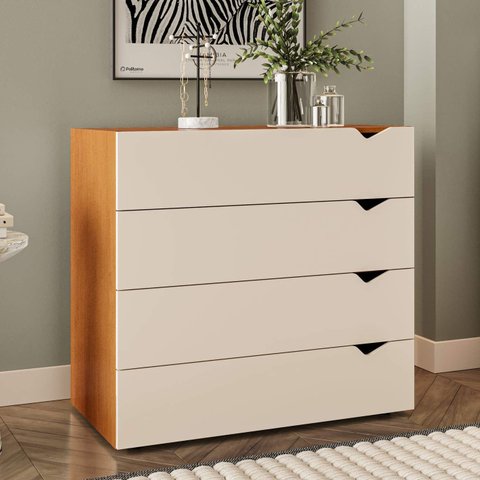 Cômoda Organizadora 90cm com 4 Gavetas 240823 Linha Porto Politorno