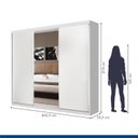 Ver imagem 6 de Guarda Roupa Casal Premium Sky 205,9cm com Espelho 3 Portas 4 Gavetas Yescasa Branco