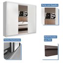 Ver imagem 3 de Guarda Roupa Casal Premium Sky 205,9cm com Espelho 3 Portas 4 Gavetas Yescasa Branco