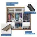 Ver imagem 5 de Guarda-Roupa Casal 3 Portas de Correr 4 Gavetas e 3 Espelhos Sky Yescasa Marrom/Freijó