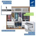 Ver imagem 4 de Guarda-Roupa Casal 3 Portas de Correr 4 Gavetas e 3 Espelhos Sky Yescasa Marrom/Freijó