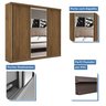 Guarda Roupa Casal Premium Sky 205,9cm com com Espelho 3 Portas 4 Gavetas Espresso      - 3