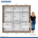 Ver imagem 7 de Guarda-Roupa Casal 3 Portas de Correr 4 Gavetas e 3 Espelhos Sky Yescasa Marrom/Freijó
