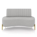 Ver imagem 5 de Sofá 2 Lugares Living 135cm Pé Ferro Dourado Maraú Linho Cinza K01 - D'Rossi