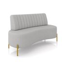 Ver imagem 1 de Sofá 2 Lugares Living 135cm Pé Ferro Dourado Maraú Linho Cinza K01 - D'Rossi