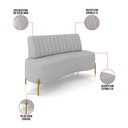 Ver imagem 3 de Sofá 2 Lugares Living 135cm Pé Ferro Dourado Maraú Linho Cinza K01 - D'Rossi