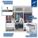 Ver imagem 4 de Guarda Roupa Casal Premium Elle 205,9cm com Espelho 3 Portas 4 Gavetas Yescasa Branco