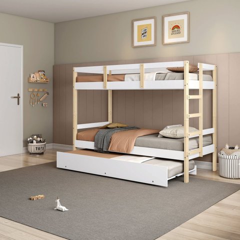 Treliche Juvenil Solteiro Soft Madeira e MDF Casatema MadeiraOriginals Branco/Marrom