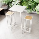 Ver imagem 1 de Conjunto Mesa Alta Bar Bistrô Branca 2 Bancos Pinus Botequim Industrial White Don Castro Decor