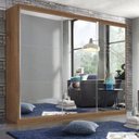Ver imagem 1 de Guarda Roupa Casal Premium Elle 205,9cm com Espelho 3 Portas 4 Gavetas Yescasa Marrom/Freijó