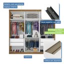 Ver imagem 5 de Guarda Roupa Casal Premium Elle 205,9cm com Espelho 3 Portas 4 Gavetas Espresso Móveis