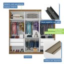 Ver imagem 5 de Guarda Roupa Casal Premium Elle 205,9cm com Espelho 3 Portas 4 Gavetas Yescasa Marrom/Freijó