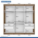 Ver imagem 7 de Guarda Roupa Casal Premium Elle 205,9cm com Espelho 3 Portas 4 Gavetas Yescasa Marrom/Freijó