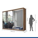 Ver imagem 6 de Guarda Roupa Casal Premium Elle 205,9cm com Espelho 3 Portas 4 Gavetas Yescasa Marrom/Freijó