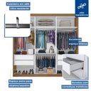 Ver imagem 4 de Guarda Roupa Casal Premium Elle 205,9cm com Espelho 3 Portas 4 Gavetas Yescasa Marrom/Freijó