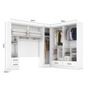 Ver imagem 6 de Quarto Modulado Casal Completo 4 Peças 5 Portas 4 Gavetas com Maleiro Smart Plus Yescasa Branco