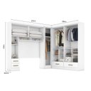 Ver imagem 6 de Quarto Modulado Casal Completo 4 Peças 5 Portas 4 Gavetas com Maleiro Smart Plus Yescasa Branco