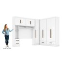 Ver imagem 4 de Quarto Modulado Casal Completo 100% MDF 4 Peças 5 Portas 4 Gavetas com Maleiro Smart Plus